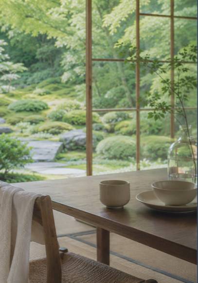 日本風の茶屋で使用されるRISOKINが販売する陶磁器・手ぬぐい等の生活雑貨